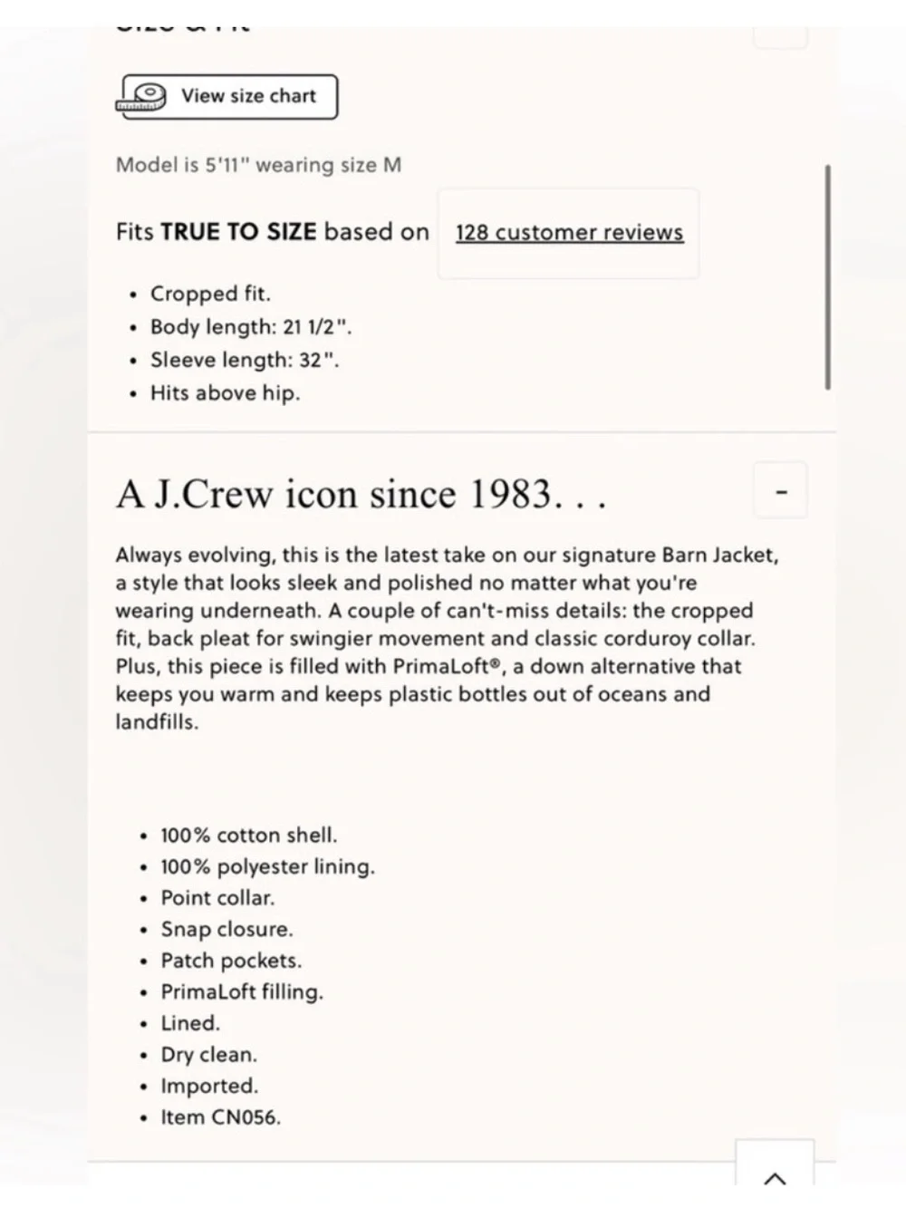 J.Crew Cropped Barn Jacket™ in ripstop cotton
